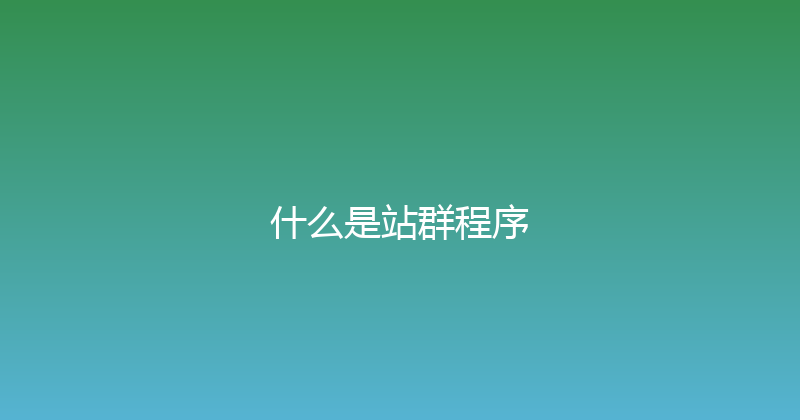 什么是站群程序 封面图
