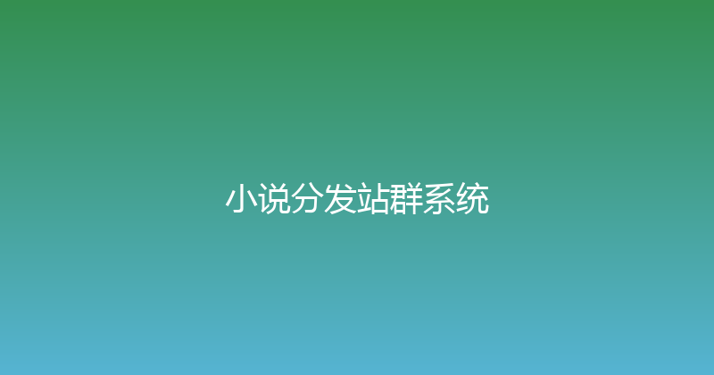 小说分发站群系统 封面图