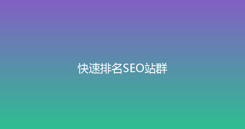 快速排名SEO站群 封面图
