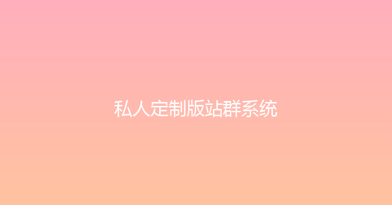 私人定制版站群系统 封面图