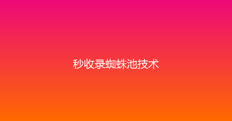 秒收录蜘蛛池技术 封面图