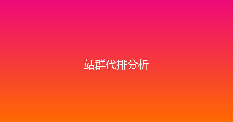 站群代排分析 封面图
