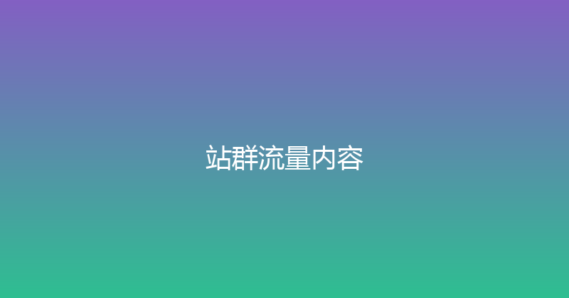 站群流量内容 封面图
