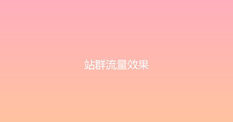 站群流量效果 封面图